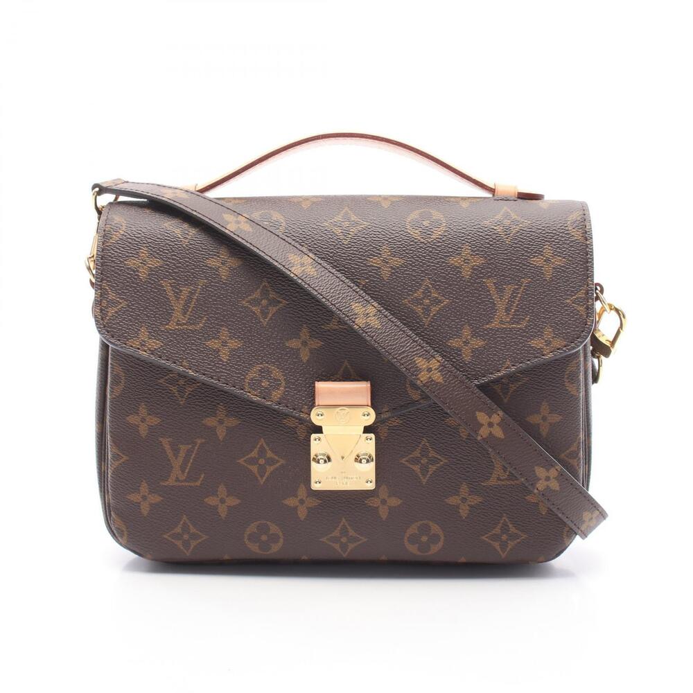 Louis Vuitton Pochette Metis Monogram Handbag Canvas Leather Brown